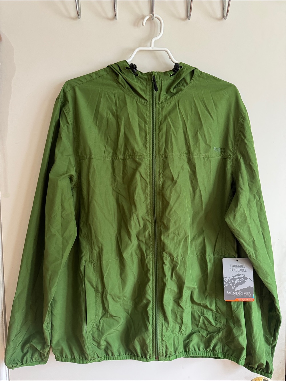 WindRiver Hyper-Dri lightweight Hooded water repellent Windbreaker - Olive Green